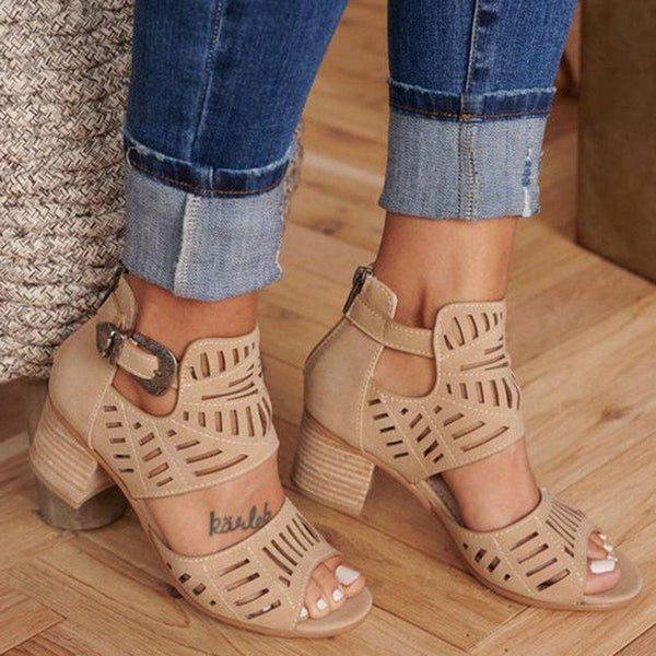 Women Sandals High Heel Gladiator Buckle Strap Fashion Shoes Woman Sandalias Mujer 2020 Summer Ladies Sandals Plus Size 35-43