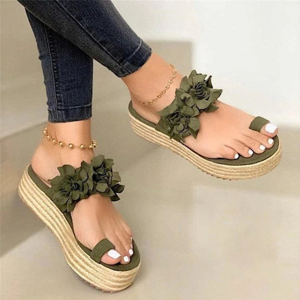 Sandalias de verano para mujer MCCKLE, Sandalias de mujer, Sandalias de mujer con plataforma de flores, Sandalias casuales para mujer