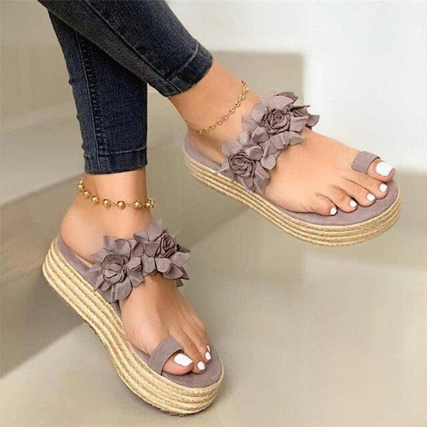 Sandalias de verano para mujer MCCKLE, Sandalias de mujer, Sandalias de mujer con plataforma de flores, Sandalias casuales para mujer