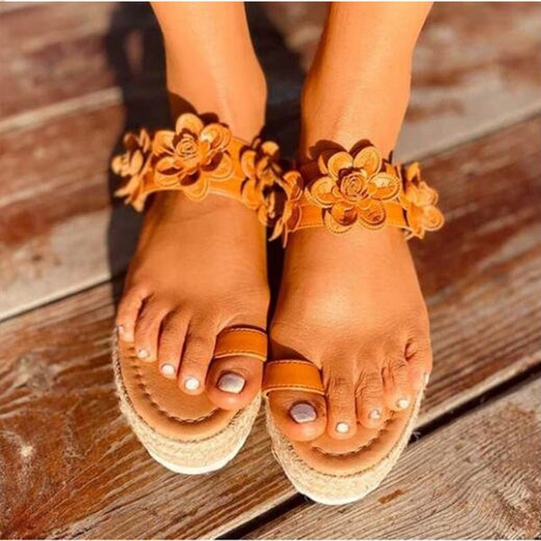 Sandalias de verano para mujer MCCKLE, Sandalias de mujer, Sandalias de mujer con plataforma de flores, Sandalias casuales para mujer