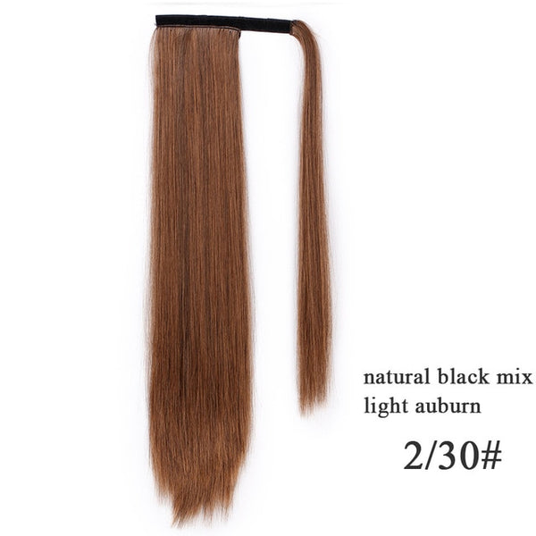 Vigorous Corn Wavy Long Ponytail Synthetic Hairpiece Wrap on Clip Hair Extensions Ombre Brown Pony Tail Blonde Fack Hair