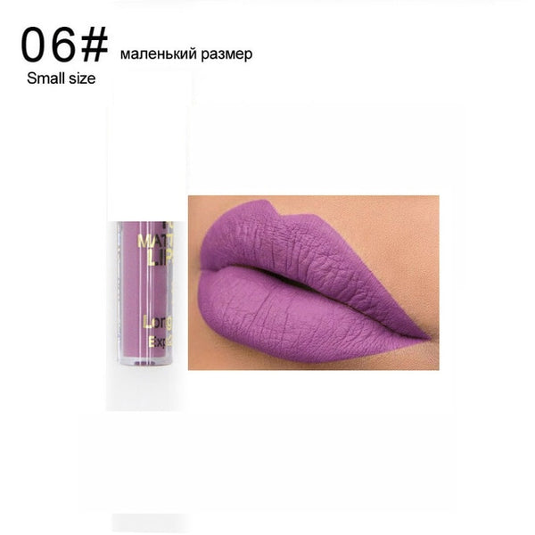 Waterproof Liquid Lipstick Makeup Matte Lip Gloss Long-lasting Cosmetics Lip Stick Cream Silky Glosses Velvet Nude Lipgloss 1Pcs