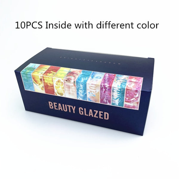 Beauty Glazed Makeup Eyeshadow Pallete makeup brushes 9 Color Shimmer Pigmented Eye Shadow Palette Make up Palette maquillage