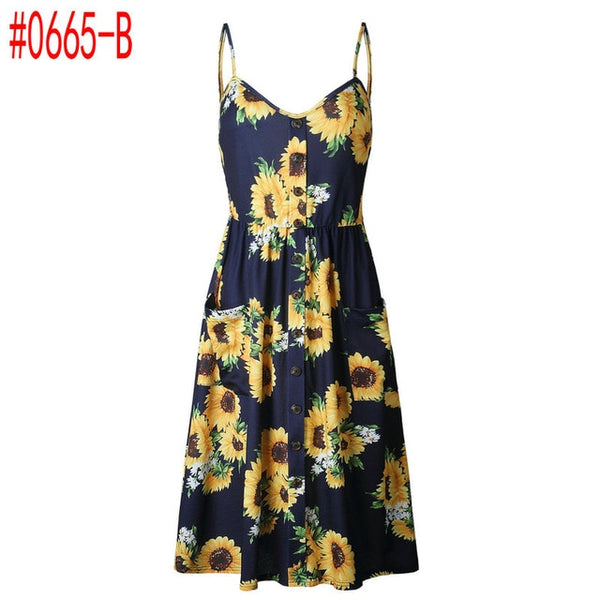 Boho Beach Dress Sleeveless High Waist Casual Print Women Dress Slim Elegant Women Clothes Summer 2019 Sexy Club Dresses Vestido