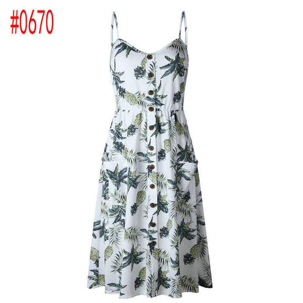 Boho Beach Dress Sleeveless High Waist Casual Print Women Dress Slim Elegant Women Clothes Summer 2019 Sexy Club Dresses Vestido